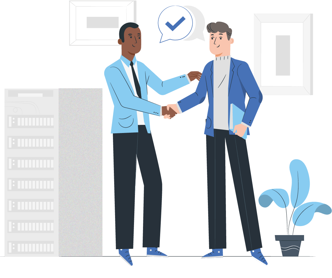 noc engineers shaking hands