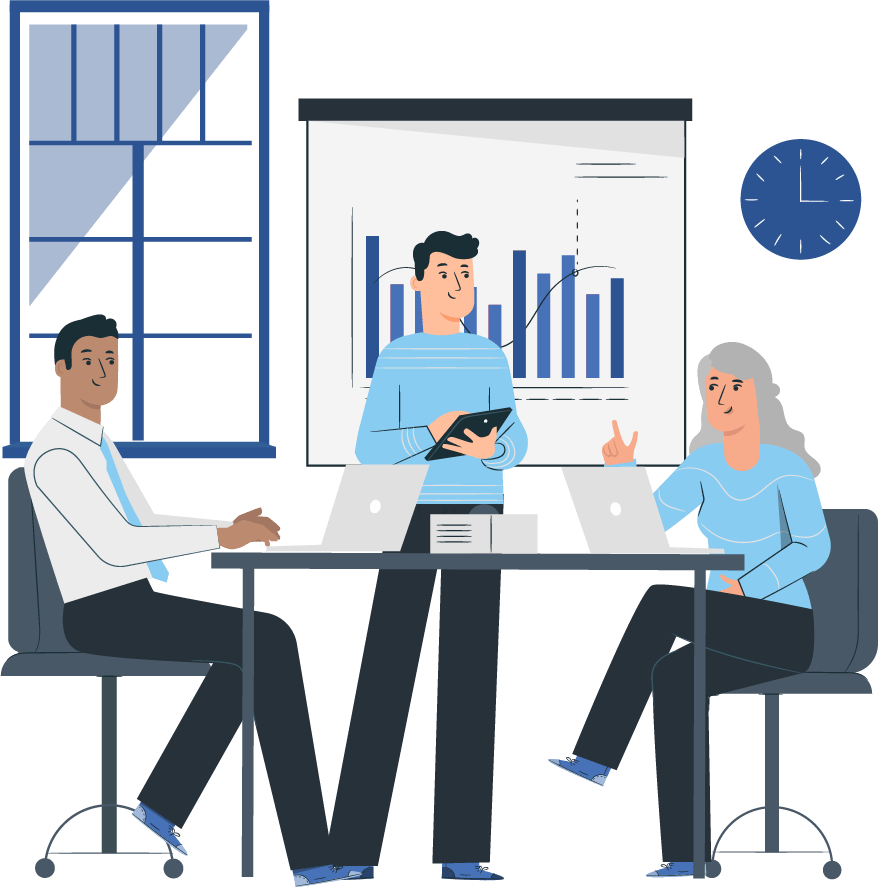 noc staff with devices collaborating