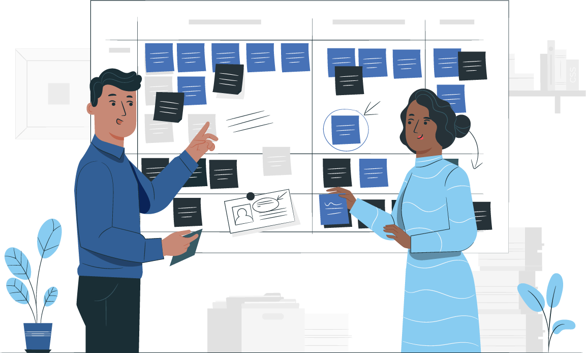 people brainstorming on whiteboard