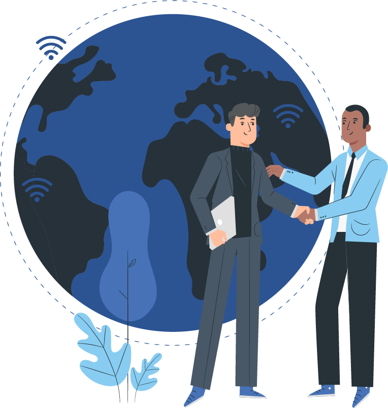 global partners shaking hands