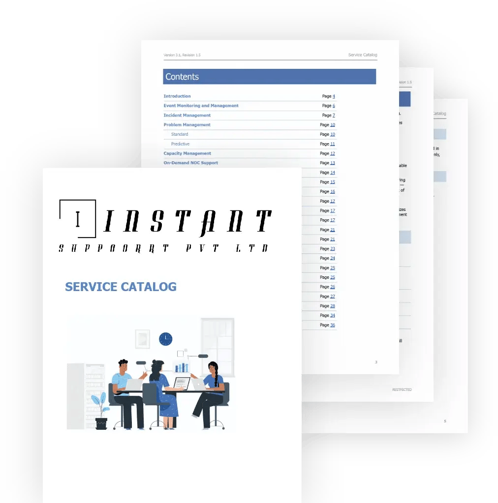 INSTANT SUPPORT service catalogue