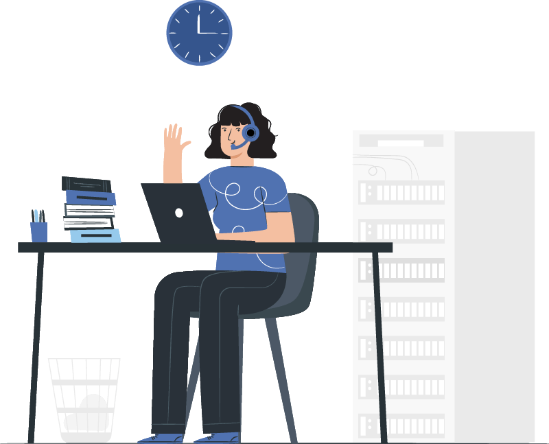 INSTANT SUPPORT noc support person talking on phone